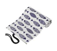 Healifty Cotton Linen Pencil Roll Wrap with 48 Slots, Portable Canvas Pencil Storage Organizer for Artists and Students, Cartoon Saury Pattern, Suitable for Travel and Drawing Use