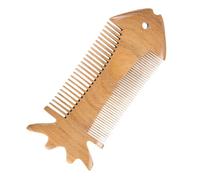 Healifty Creative Shaped Hair Brush Moustache Comb Natural Green Sandalwood Double-sided Anti-static Elegant Appearance Relieves Headache Protects Hair from Tangling Personal Grooming