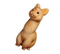 Healifty Creative Wooden Alpaca Ornament Cute Animal Figurine Decorative Desktop Statue Unique Craft Home Decor Accessory Charming Alpaca Decorations for Shelves and Tables