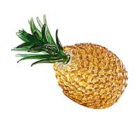Healifty Crystal Pineapple Ornament Decorative Fruit Figurine for Desktop Home Decor Medium Yellow Crystal Pineapple with Delicate Details Stable Base for Living and Office