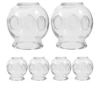 Healifty Cupping Therapy Set 6 Glass Suction Cups for Massage Vacuum Cupping Device for Back Neck and Shoulder Use Manual Therapy Tool for Blood Flow Support and Relaxation