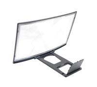 Healifty Curved Phone Screen Magnifier Amplifier HD Enlarger with Non-slip Groove Viewing Angle for Smartphones Radiation Resistant Eye Care Black