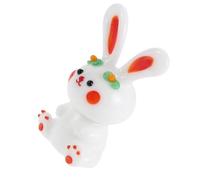 Healifty Cute Glass Rabbit Figurine for Desktop Ornament and Home Décor | High Transparency Finish, Space Saving Accent, Tea Tray or Planter Rim Display, Office and Spring Styling