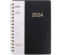 Healifty Day Spiral Planner Notebook Yearly Calendar Black Cover Monthly Organizer for Office Scheduling and Management with Paper for Task Prioritizing and Daily Notes