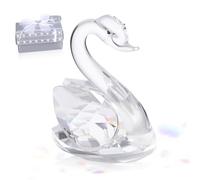 Healifty Delicate Crystal Swan Adornment Creative Home Decor Elegant Party Ornament Crystal Craft for Tabletop Display Stylish Living Decoration
