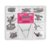Healifty Dental Sectional Contoured Metal Matrices Bands 36pcs Set with Spring Clip Ring for Tooth Filling Restoration Stainless Steel Matrix Bands Lab Supplies Professional Dentistry Kit