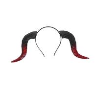 Healifty Detachable Devil Horns Headband Lightweight Hair Accessories for Halloween Cosplay Party Fancy Dress Comfortable PU Iron Headband for Festivals Carnivals