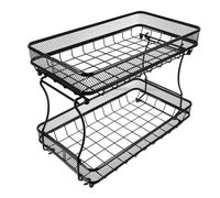Healifty Detachable Fruit Basket Multi Layer Storage Tray for Fruits Snacks and Vegetables Black Wire Design for Kitchen Countertop Organization