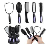 Healifty Detangling Hair Brush and Hair Comb Set 5Pcs Purple Anti-Static with Stand for Makeup and Adults Boys and