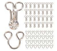 Healifty Diamond Style Buckle Metal Hidden Hook Fasteners 20Pcs 0.7In Size for Clothing Corset Bra Dress Skirt Sewing Kit with Fly Hook and Eye Closure for Sewing Enthusiasts