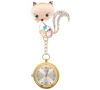 Healifty Digital Nurse Watch for Nurses and Doctors Animal Head Cartoon Brooch Practical Zinc Alloy Quartz Pocket Watch Suitable for Hospital Use