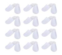 Healifty Disposable Non-Skid Coral Fleece Spa Slippers for Women, 24 Pairs White Home and Salon Use, Soft Comfortable Nail Art Beauty Slippers