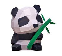 Healifty DIY Panda Paper Model Cute Geometric Origami Craft for Innovative DIY Animal Papercraft for Home Decoration Parent Interaction