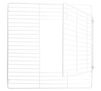 Healifty DIY Pet Fence Door 35x35cm White Metal Wire Mesh for Dog Cat Rabbit Playpen, Multipurpose Indoor Outdoor Mesh Gate with Encrypted Flip Door Panel for Small Animals