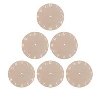 Healifty DIY Round Clock Faces 6Pcs 23Cm Blank Wooden Dial Discs with Arabic Numerals for Office and Bedroom Wall Clock Projects