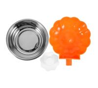Healifty Dog Bowl for Pumpkin-shaped Hanging and Cat Feeder Made of Stainless Steel and Plastic, Easy to Clean and Shatter-resistant Pet Feeding Bowl for Attaching to Cage Puppy Feeding