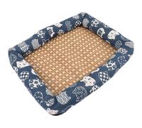 Healifty Dog Cooling Mat Breathable Dog Mat Rattan PP Cotton Cloth Portable Lightweight for Camping Sofa