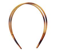 Healifty Double-layer Tortoise Shell Headband with Inner Teeth, Non-slip Hair Fixing Tool for Women and Girls, Slim Hairband Suitable for Daily Wear and Hair Styling