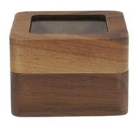 Healifty Double Ring Proposal Box Square Wooden Brown Jewelry Case