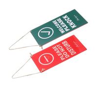 Healifty Double-sided Acrylic Door Sign Hanging Open Closed Business Hours Sign Kit for Shops Offices Restaurants Decorative Plaque with Please Knock Notice