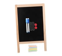 Healifty Double Sided Chalkboard Whiteboard Freestanding Wooden Writing Board for Imagination and Creativity Educational