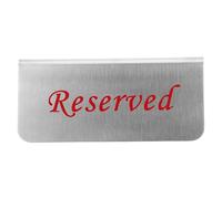 Healifty Double Sided Stainless Steel Sleek Silver Reserved Table Sign Two-sided Design for Efficient Seating and Organised Environment for Weddings and Restaurants