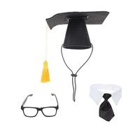 Healifty Dr Pet Hat and Tie for Dog Graduation Caps Pet Graduation Costume Decorative Dog Hat for Birthday Party Photo Props