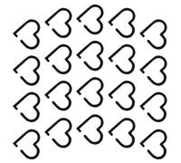 Healifty Drink Glass Markers Reusable Black Acrylic Heart Shaped 20pcs Wine Glass Tags with Secure Fit for Birthday Parties and Restaurants
