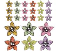Healifty Easy to Sew Poplar Board Buttons Wooden Buttons 100pcs Assorted Colour with Decorative Flower Shape for Sewing Crafts for Garment and Craft Projects