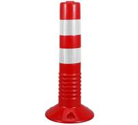 Healifty Elastic Plastic Reflective Parking Barrier Post 45cm Thick Soft Rubber Safety Bollard for Driveway Traffic Warning and Road Safety