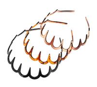 Healifty Elastic Plastic Toothed Hairband Suitable for Straight and Curly Hair 3pcs Flexible Plastic Hairband with Teeth Design for Women and Men for Sports and Football
