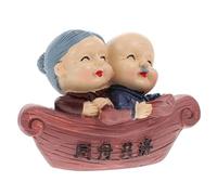 Healifty Elderly Couple Resin Figurines Desktop Decoration with Fun Styling for Anniversary and Mother’s Day, Assorted Colour Bedside Table Ornament for Family and Friends