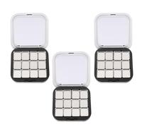 Healifty Empty Magnetic Eyeshadow Palette Lightweight Matte Black Makeup Case with Mirror 3pcs 12-grid Refillable Cosmetic Pans for Longterm Cosmetic Storage for Blush and Highlighter