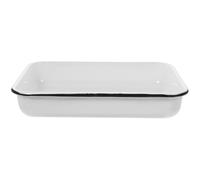 Healifty Enamel Baking Pan Heat-Resistant Non-Stick Tray for Kitchen Bread and Fruit Storage Multifunctional Food-Grade Material Easy to Clean Random Color