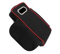 Healifty Ergonomic Car Armrest Cover with Tissue Box Holder Leather Central Console Cushion with Multifunctional Storage Bag Comfortable Elbow Support for Vehicles Black and Red