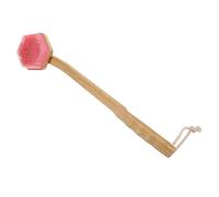 Healifty Ergonomic Long Handle Bath Brush for Shower Back Scrubbing Exfoliating Dead Skin Remover with Comfortable Grip Durable Silicone and Bamboo Material Body Cleaning Tool for Gentle