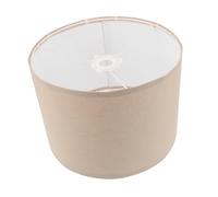 Healifty Faux Linen Fabric Lampshade Small Drum Light Cover for Table Floor Pendant Lamps Khaki Color Fit for Bedroom Living Office Soft Diffused Lighting with Elegant Texture