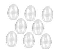 Healifty Fillable Plastic Easter Eggs 8Pcs Jumbo Candy Containers Upright Flat Bottom for Easter Party and Home Decor