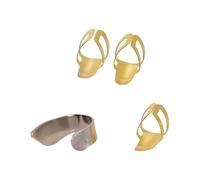 Healifty Finger Picks Set Finger Caps for Guitar and Bass Players Extra Control the Strings Stainless Steel Anti-rust Includes 1 Thumb Pick for Practice and Performance