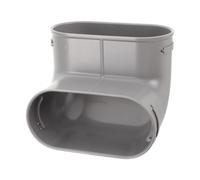 Healifty Flat Ventilation Tube 90 Degree Elbow Fitting for Residential Hrv Ducting, Pe Material, 11.5x9x9cm, Excellent Air Tightness, for HVAC Flat Oval Duct Setups and Whole House Fresh