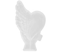 Healifty Flexible White Silicone Mold for DIY Epoxy Casting - Heart with Wings Shape Resin Craft Mold for Wall Decor and Handmade Jewelry Making