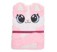 Healifty Fluffy Plush Fox Notebook Portable Soft Cover Diary for Students Cute Cartoon Lined Notepad for Writing Organizing and Planning Daily Ideas
