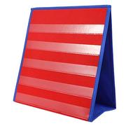 Healifty Foldable Double Sided Desktop Display Stand with Transparent Pockets Self Standing Teaching Tool for Numbers and Letters Space Saving Pocket Chart for Classroom and Home Use