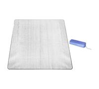 Healifty Foldable Waterproof Beach Mat with Double-sided Aluminum, Thickened Design and Smooth Surface, Easy to Clean Camping Rug for Riverside Breaks and Cycling with Storage Bag