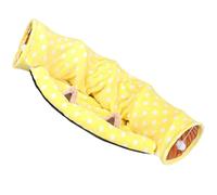 Healifty Foldable Yellow Flannel Rabbit Tunnel Bed for Small Pets and Bunnies with Multi-functional Design Indoor and Outdoor Bunny Tunnel Hideout and Play
