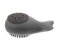 Healifty Food-Grade Silicone Bath Brush with Concave-Convex Massage Design Soft Flexible Body Scrubber for Deep Shower Cleaning Portable Gray Back Rub Massager for Daily Skin Care