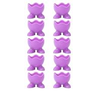 Healifty Food Grade Silicone Boiled Egg Cups Purple Non-Slip 10Pcs Set Easy Wash Kitchen Tool for Breakfast
