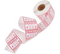 Healifty Fragile Warning Labels Self-Adhesive Packing Stickers Strong Adhesion for Shipping Boxes Cartons Pallets Paper Plastic Bags Suitable for Cargo Transport and Packaging