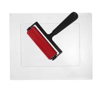 Healifty Gel Printing Plate and Rubber Ink Roller Set for Monoprinting and Craft Projects, Reusable Gel Press Plate with Brush for Stamping, Card Making, Mixed Media Art and Printmaking