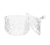 Healifty Glass Jewelry Storage Jar with Lid, Small White Clover-shaped Candy Container and Trinket Organizer for Home Décor and Jewelry Storage